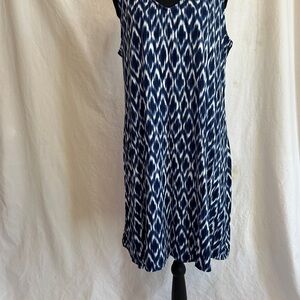 St. John's Bay Blue and White Tie-Dye Top/Dress